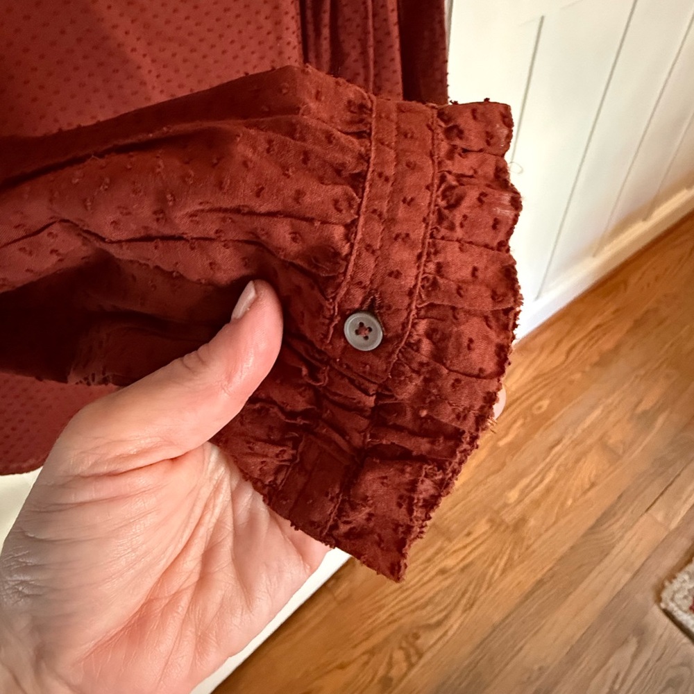 J. Crew Brown Ruffled Blouse - Picture 5 of 11